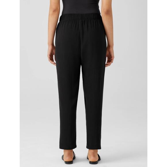 Eileen Fisher - Silk Georgette Crepe Pleated Tapered Pant - Extra Large - Picture 2 of 13
